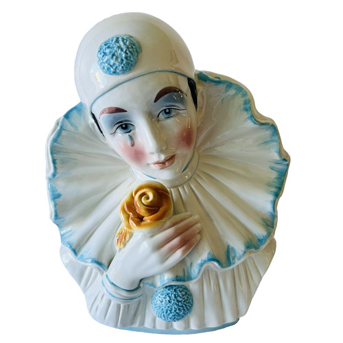 Grand buste pierrot vintage - pierrot,