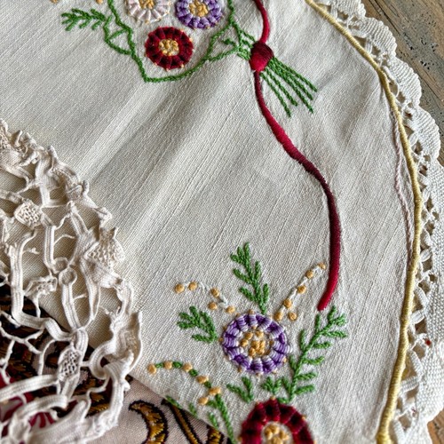 Lot ancien napperons - ancien, broderie