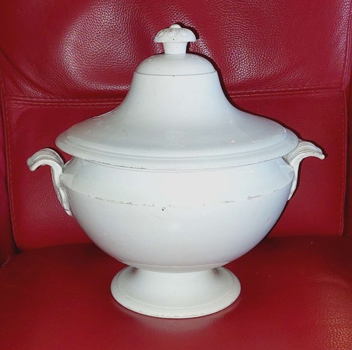 Soupiere faience fine - faience, blanche