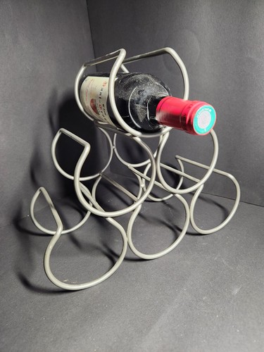 Porte bouteilles acier gris - bouteilles,
