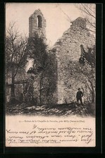 Old postcard Milly, ruins of the Fork Chapel 1906 