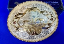 19-- Hesston NFR National Finals Rodeo Cowboys Western Belt Buckle