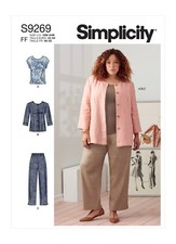 Simplicity 9269 FEMMES Veste Haut & Pantalon Couture Motif Tailles 10-18 &