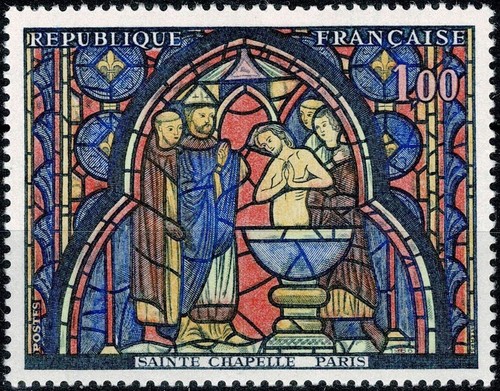 France 1966 vitrail sainte - 1966,