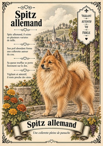 Affiche spitz allemand - a4,