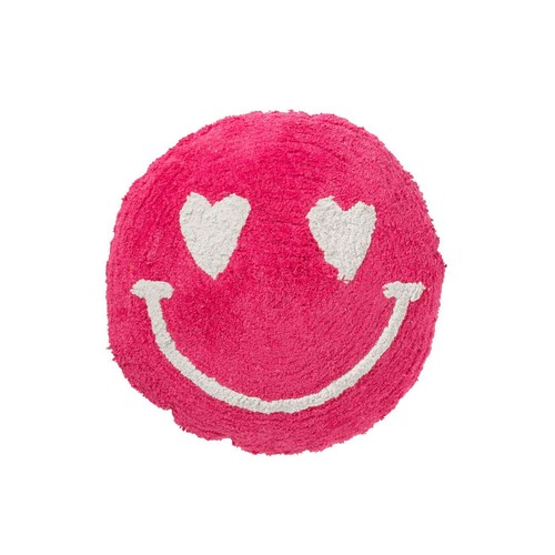 Coussin rond smiley 45x15cm - coussin,