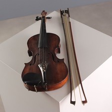 Violon Ancien avec Étui Bois France Deuxième Moitié du XIXe Siècle Original