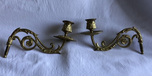 Paire bougeoirs ancien - paire, de