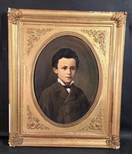 Tableau ancien huile portrait