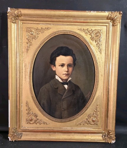 Tableau ancien huile portrait