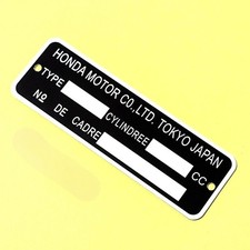 HONDA plaque de cadre vierge -