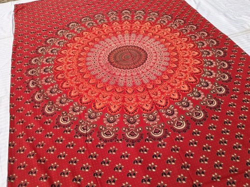 Lotus couvre lit indien - lotus, rouge