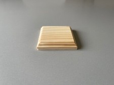square raw wood base for figure or model 9.7 x 9.7 cm