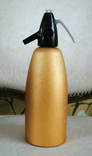 MAGNIFIQUE ET ANCIENNE BOUTEILLE A EAU DE SELTZ DOREE - VINTAGE ANNEES 70 