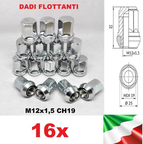 Kit m12x1 écrous roue - m12x1,5,