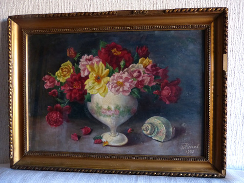 Tableau peinture ancienne - , 1933