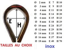 Cosse coeur INOX  ouverture Ø