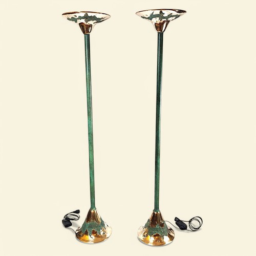 Pair brutalist floor lamps - pair,