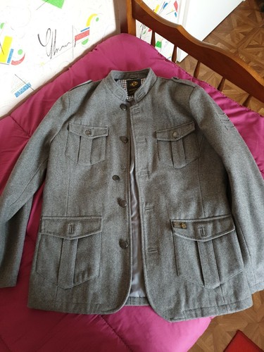 Manteau homme gris laine - manteau,