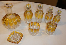 Ensemble de toilette en cristal Val Saint Lambert vintage 8 pièces MAGNIFIQUE
