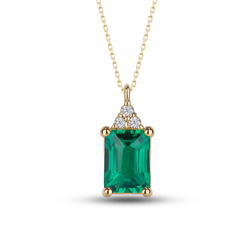 Collier pendentif émeraude - collier,