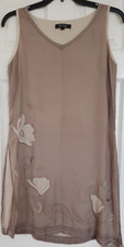 Nitya Silk Dress Mink Colour With Pattern Lined Size 12 (40)
