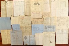 ● Lot of 25 Old 19th Century Invoices (Old Commercial Archive Papers)