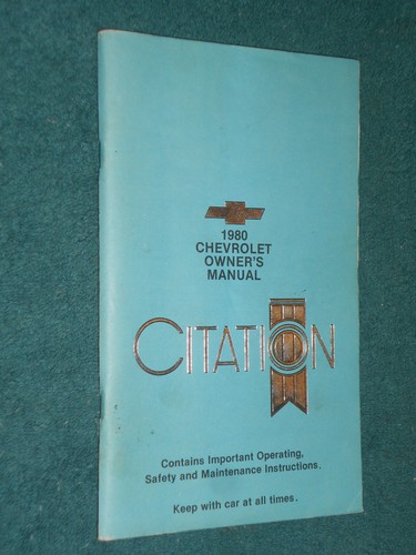 Chevrolet citation manuel - chevrolet,