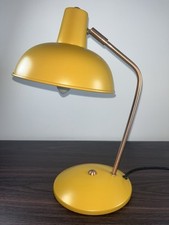 Vintage Bauhaus Style Mustard Brushed Copper Anglepoise Bedside Table Lamps