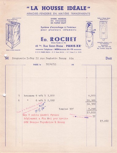 Paris housses rochet 1953 - 75,