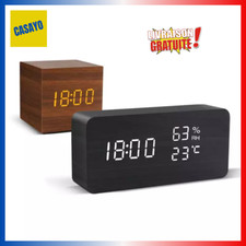 ⏰ Réveil LED en Bois - Design Moderne, Affichage Numérique, Commande Vocale 🎤