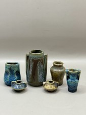 Series of 6 ceramic miniature enamelled stoneware Pierrefond Accolay (?)