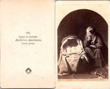 Painting of woman looking at a baby in her crib, named Look of Tenderness V