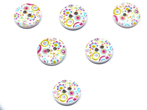 Lot boutons bois rond - boutons, :