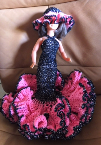 Robe espagnole crochet rose - espagnole,