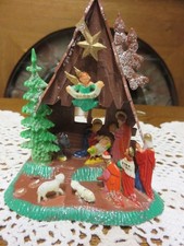 Crèche Noël en plastique année 70