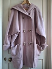 Vintage Laura Ashley Duffle Coat UK16 Wool Hood Warm Cosy Cuddly Made in GB 