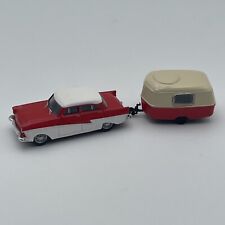 Schuco 1:87 Ford Taunus 17 M Avec Caravane Eriba HO 5107 Rouge & Blanc