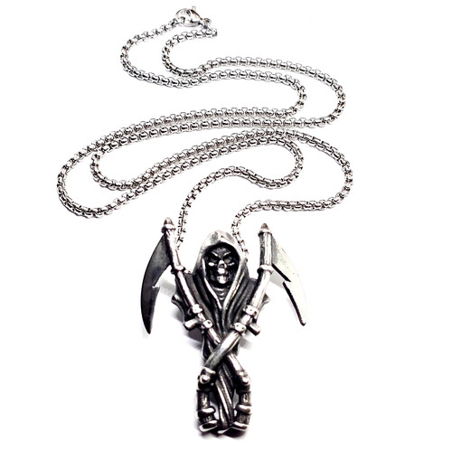 Collier pendentif faucheuse - collier,