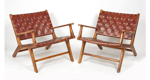 Paire fauteuils teck et - paire,