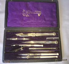OLD COMPASS BOX BOX DRAWING brand COMPAS PERFECTIONNES late 1800s