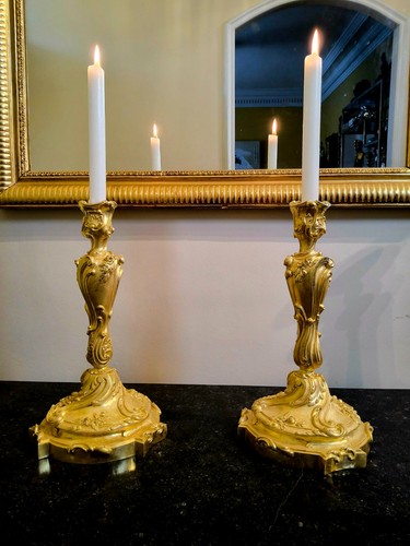 Paire flambeaux bronzes - paire, de