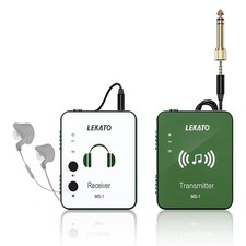 LEKATO Wireless Earphone Monitor 2.4G Guitar Transmitter Receiver System Set