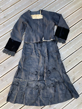 Antique Black Fabric Skirt and Dress Top - Traditional Breton Costume