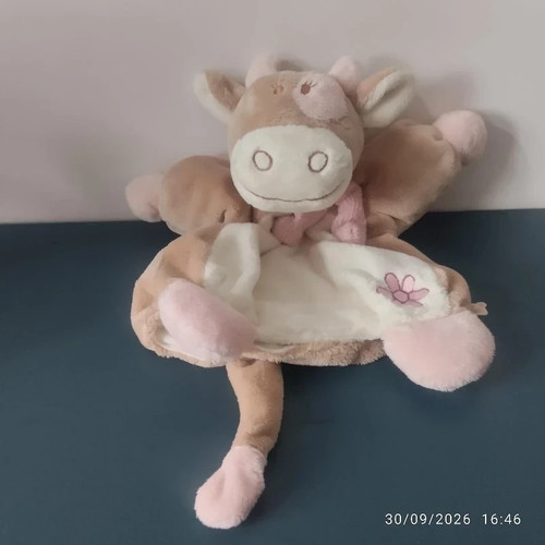 Doudou marionnette vache lola - marionnette,
