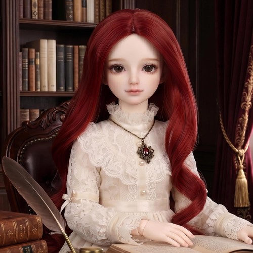 Bjd wig long - red, msd