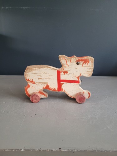 Jouet chien tirer ancien - chien,