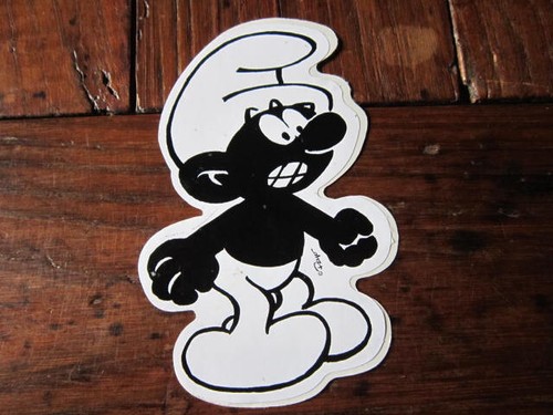 Autocollant schtroumpf noir - ,