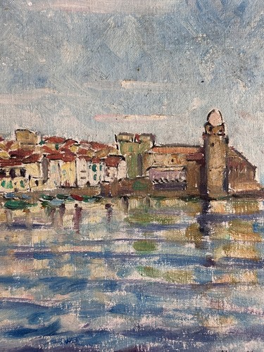 Tableau ancien huile marine - ancien,