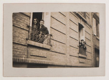 Family window pose - old snapshot photo (small)